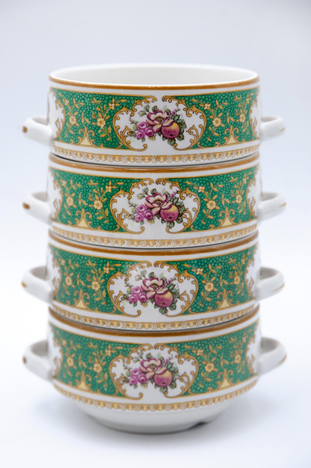 Vintage Churchill Sampsonite Super Vitrified Creamsoup 4 Cups Set
