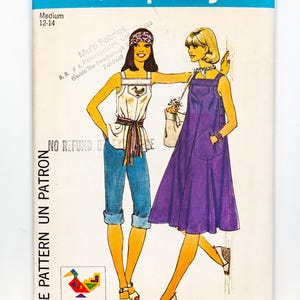 Einfachheits-Schnittmuster 7542, Misses Kleid und Top, Vintage-Schnittmuster, Größe M, CUT (komplett), Jahrgang 1976