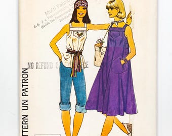 Patron de couture Simplicity 7542, robe et haut pour dames, motif vintage, taille M (12-14), COUPE (complet), année 1976