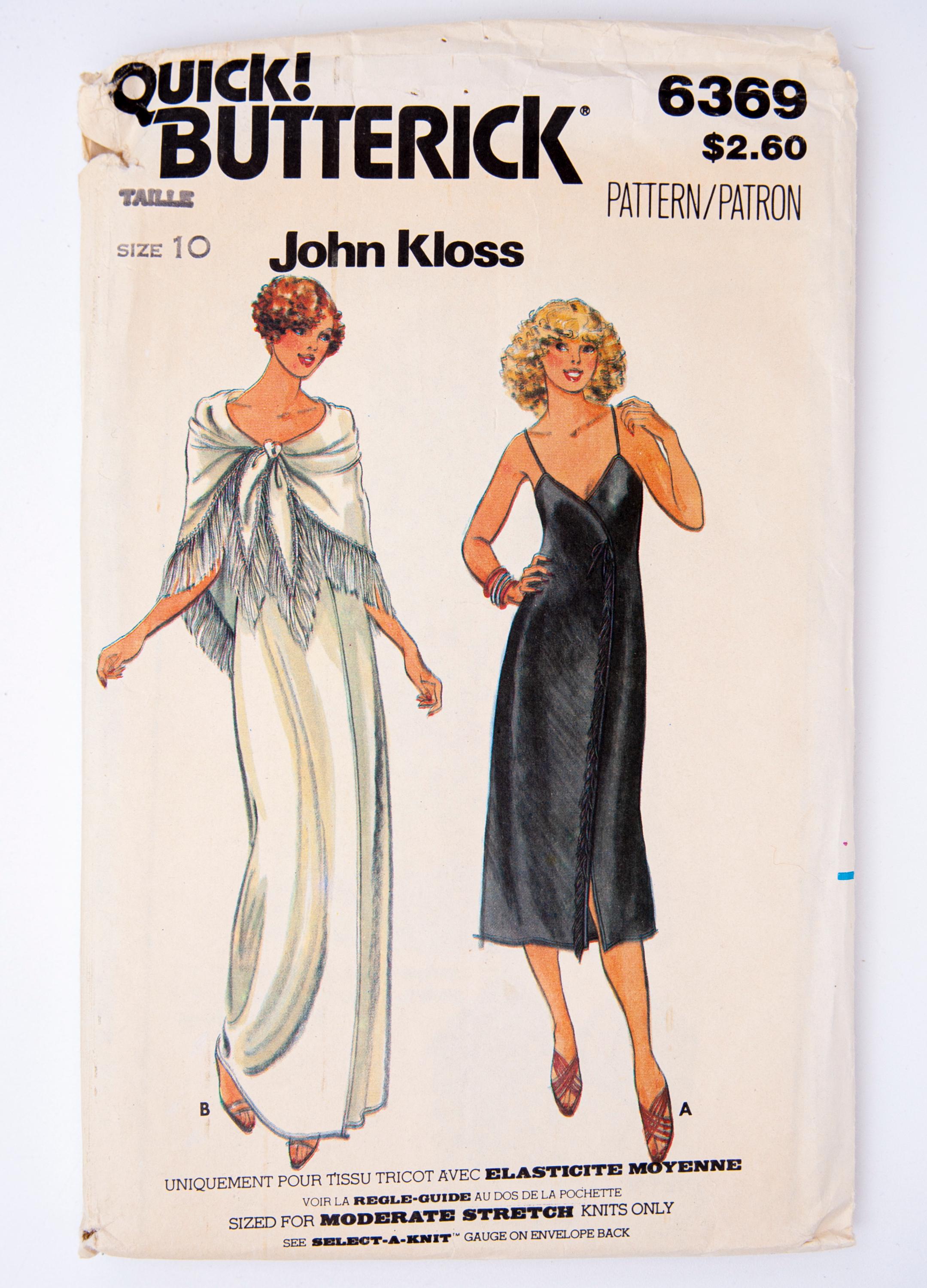 Butterick Sewing Pattern 6369, Misses' Dress, Designer John Kloss, Quick Butterick Vintage Pattern, Size 10, CUT (complete), Year 1960s'