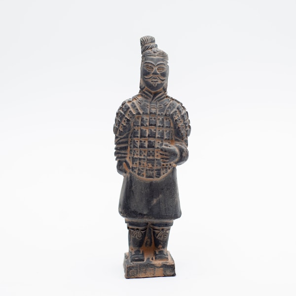 Statue archéologique antique de Xian, guerrier général en terre cuite, mains jointes (mini) n° 4