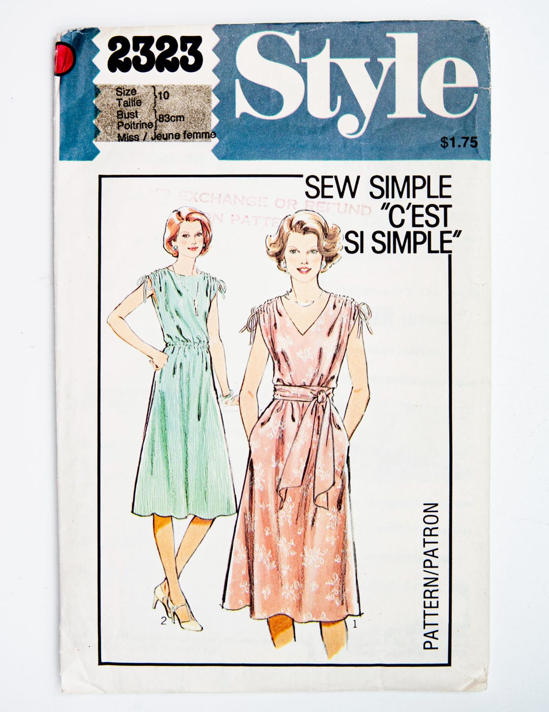 Style Sewing Pattern 2323, Vintage Pattern, Misses' Dress, Easy to Sew ...