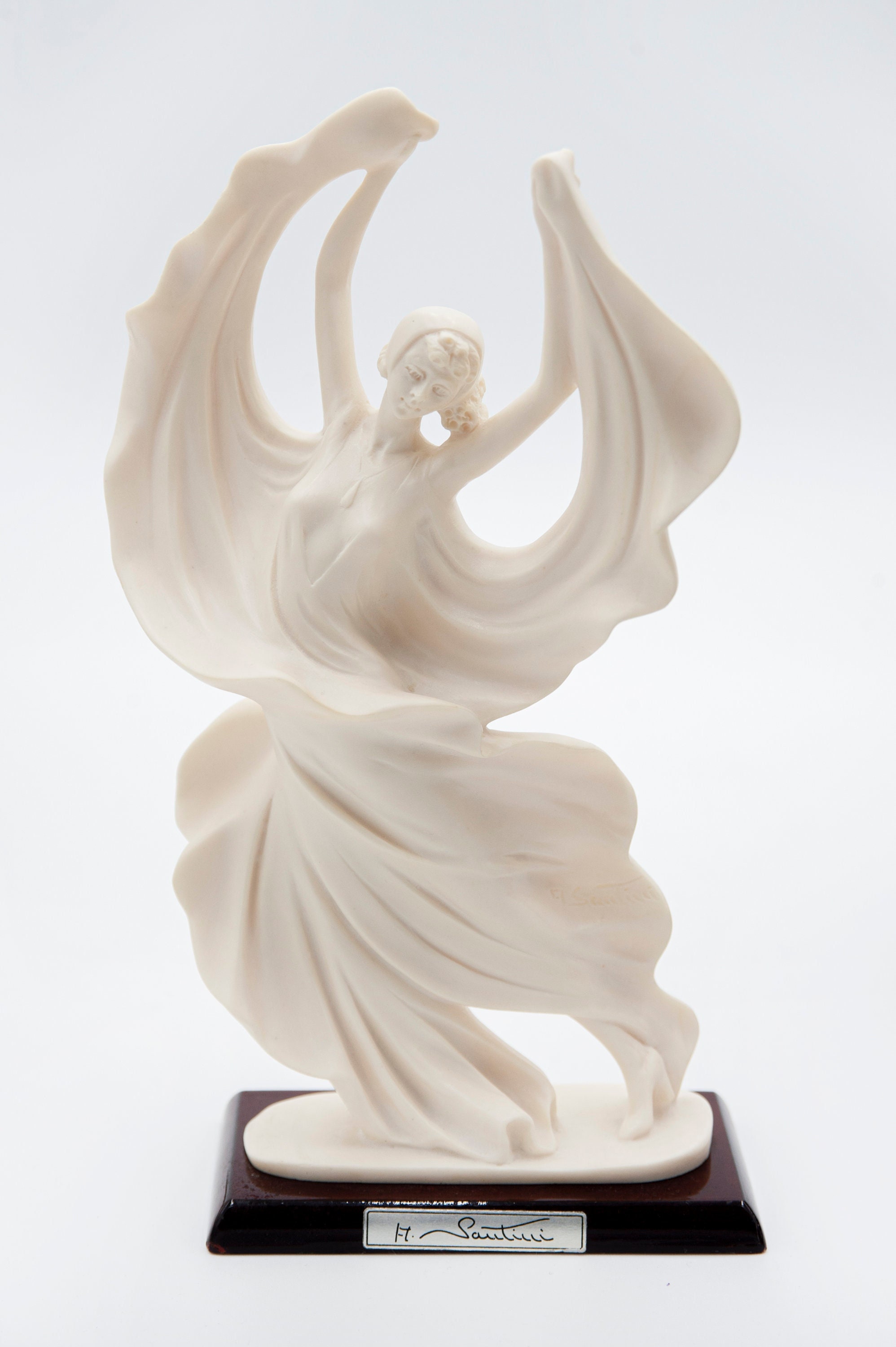 イタリア彫刻　A.Santini Vintage A.Santini Sculpture Figure Marble Alabaster Resin