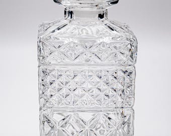 Vintage MCM Crystal Decanter, Bohemia 24PBO, Czechoslovakia 1970s