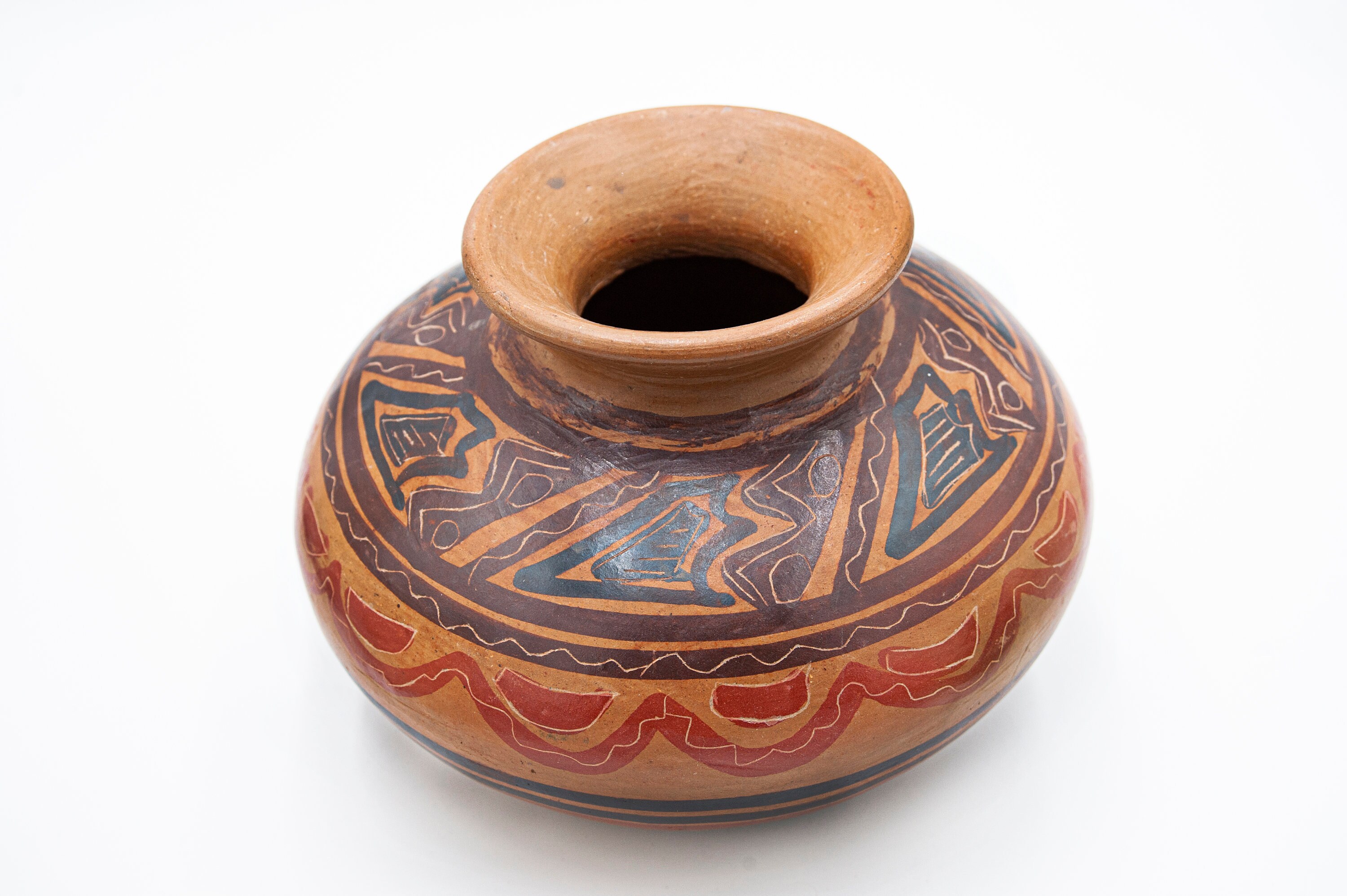 アンティークホピ陶器の壺、ネイティブアメリカンの民芸品、1900年代