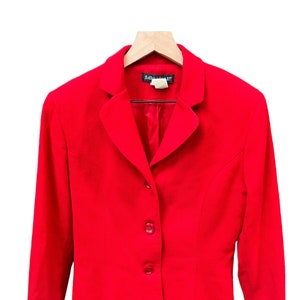 Savannah 90s Vintage Red 1 Button 100% Wool Blazer Size 4P