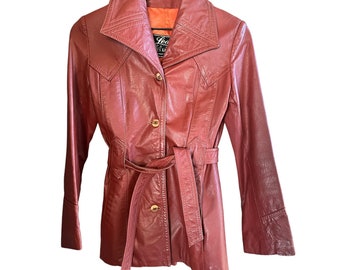 Vtg 60s 70s Natural Comfort Rich Brown Leather East West Style