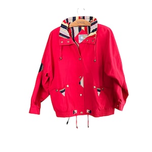 Vintage 90s Red Current Seen Lightweight Sport Jacket M