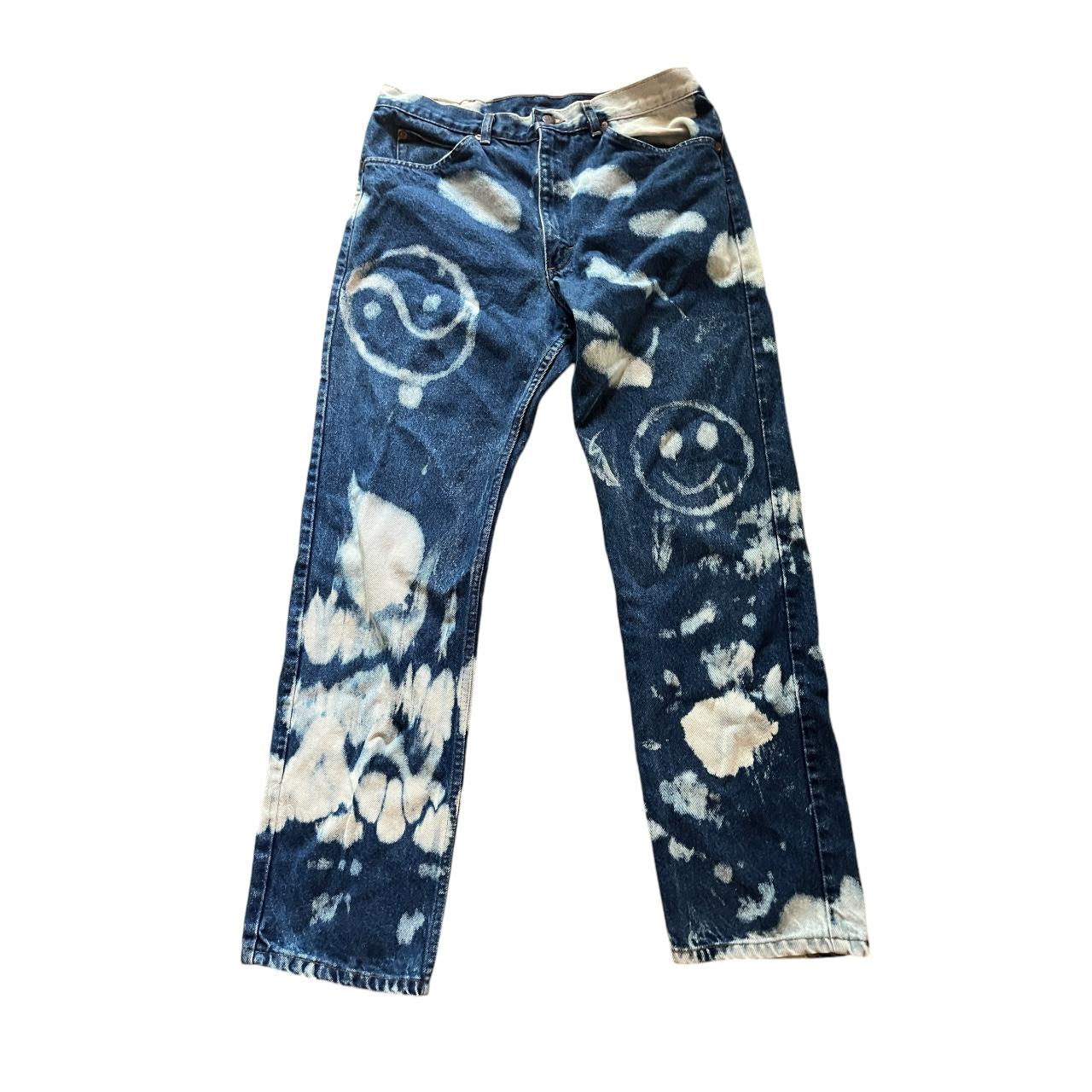 Y2k Bleached Jeans - Etsy