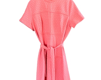 Vestido camisero vintage de lunares rosas de los años 60 para Pascua y primavera - Lady Carol - S