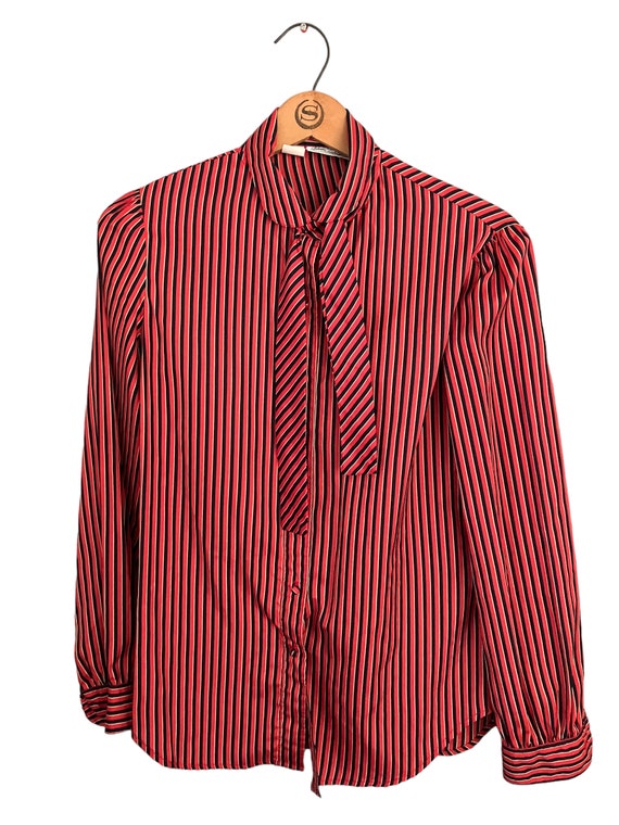 Vintage 60s 70s The Villager Red and Navy Striped 