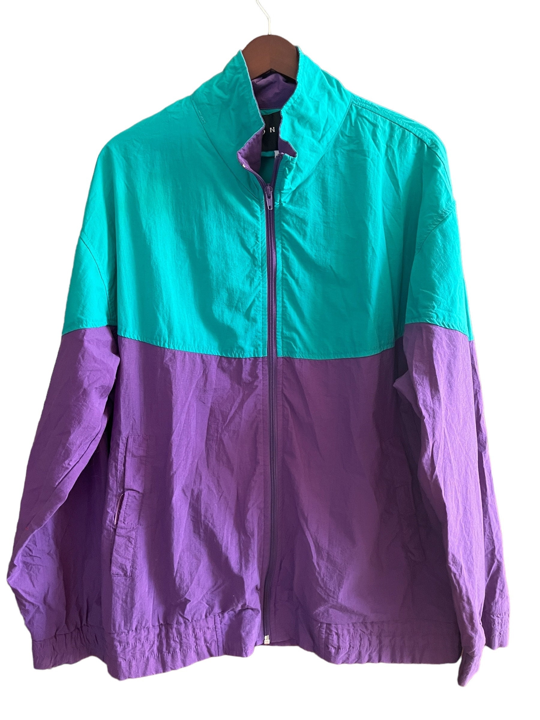 Vintage 90s Context Full Zip Purple and Teal Windbreaker Vintage 90s Context Full Zip Purple and Teal Windbreaker