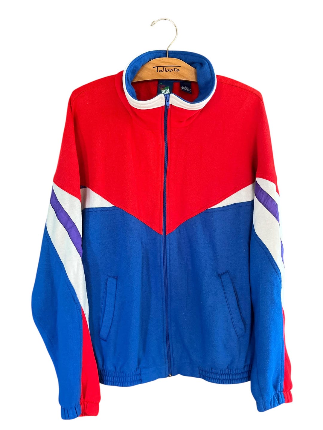 Vintage 90s Colorblock First Run Track Jacket Sweatshirt Sweater Size L ...