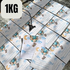 Faire-part de bébé autocollant personnalisé pour boîte Mithai - douce surprise personnalisée ! - Convient pour un carton de 1 kg