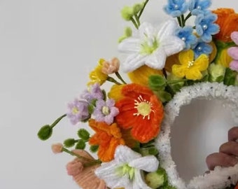 Wearing flowers and hair ornaments