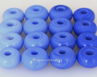 5 PERIWINKLE BLAUE Spacer - handgemachte Glas Donut - Rondell Perle - Glasperlen