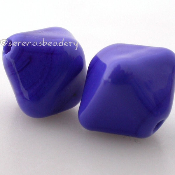 Lampwork Glass Crystal Pair Light COBALT BLUE Handmade Beads TANERES sra