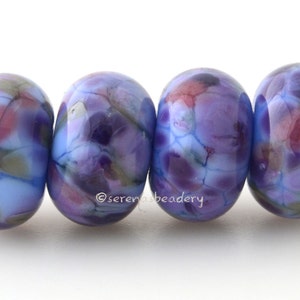 EXQUISITE BEAUTY Lampwork Glass Bead Set - glossy & matte -Handmade Rondelle - TANERES blue pink green - 11 or 13 mm
