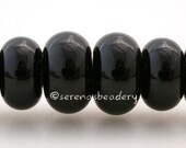 6 BLACK Graduated Spacer Bead Set - Lampwork Glass Pairs - Handmade TANERES - 8 to 10 mm - glossy or matte