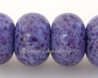 Lampwork Bead Set Blue PERIWINKLE Purple PANSY Handmade Glass - taneres - 11 or 13 mm - blue lampwork bead, purple glass bead