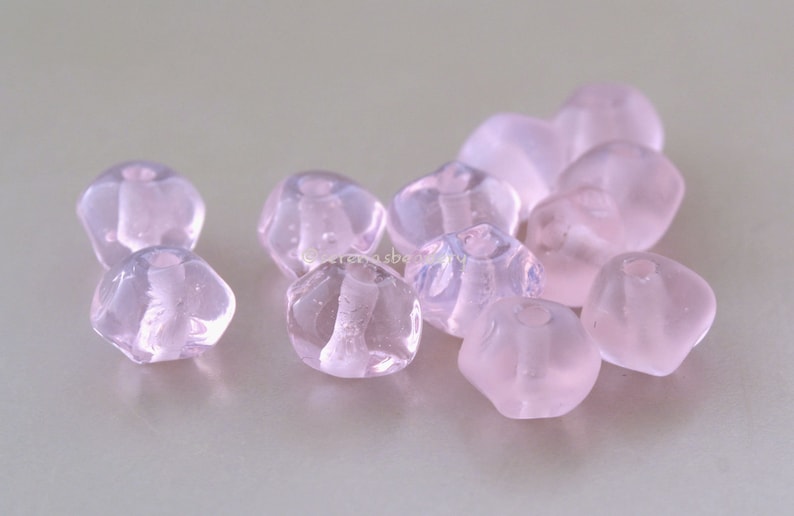 Tiny Pastel Rocks Lampwork Glass Beads Handmade Taneres sra COTTON CANDY NUGGET Beads