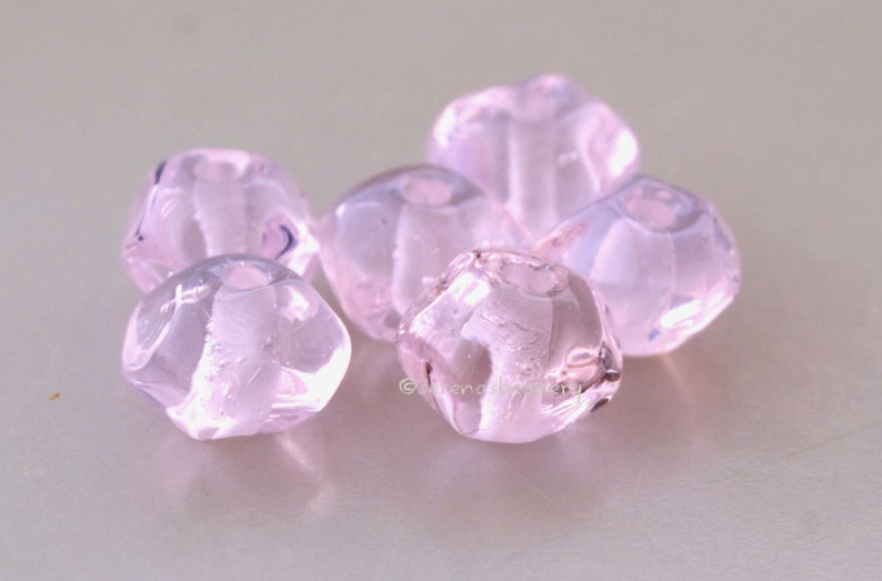 Tiny Pastel Rocks Lampwork Glass Beads Handmade Taneres sra COTTON CANDY NUGGET Beads