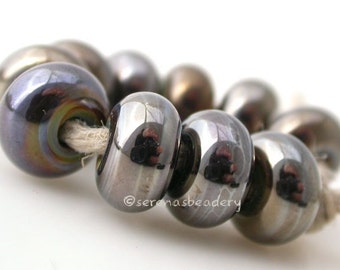 Lampwork Spacer Beads 10 BRONZE BEAUTY handmade glass donut rondelle - TANERES - size options