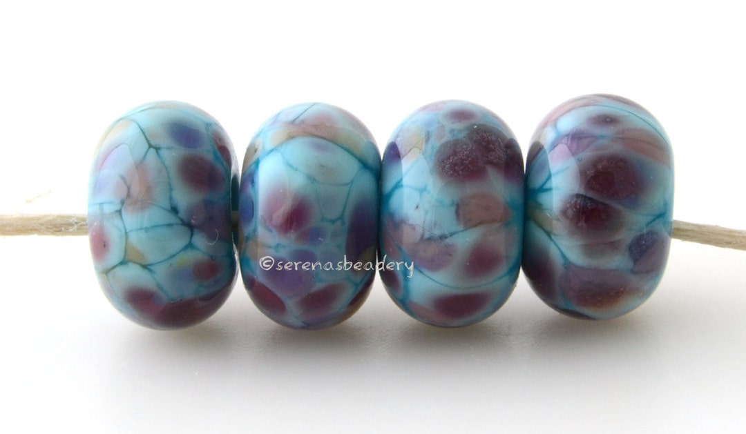 SPRING SONATA Turquoise Violet Pink Lampwork Glass Bead - Etsy