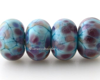 SPRING SONATA - turquoise violet pink - Lampwork Glass Bead Set - glossy or matte - Handmade - TANERES