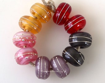 Lampwork Glass beads - Buyer's Choice - Fine SILVER Mellow MYSTICS Handmade - taneres