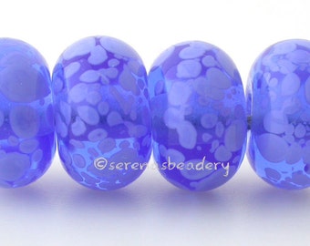 BLUE PERIWINKLE Lampwork Glass Bead Set - glossy or matte - Handmade - taneres - 11 or 13 mm