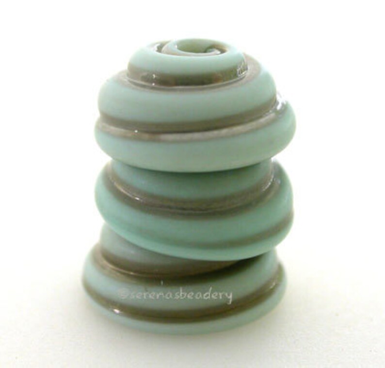 Lampwork Glass Bead Caps 10 Tumbled COPPER GREEN Handmade Etsy