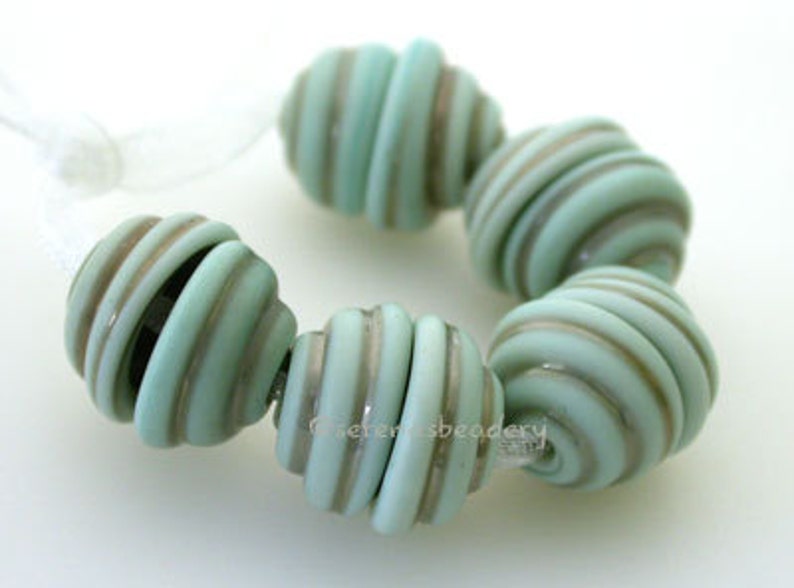 Lampwork Glass Bead Caps 10 Tumbled COPPER GREEN Handmade Etsy