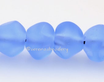 BABY BLUE NUGGET Beads - Lampwork Glass Beads - Tiny Pastel Rocks - Handmade Taneres sra