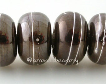 BRONZE BEAUTY with Fine Silver Wraps - Handmade Lampwork Glass Bead Set - taneres - 11 or 12 mm