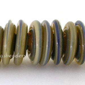 DARK LICHEN Wavy Spiral Disks Handmade Lampwork Glass Bead Set TANERES image 2