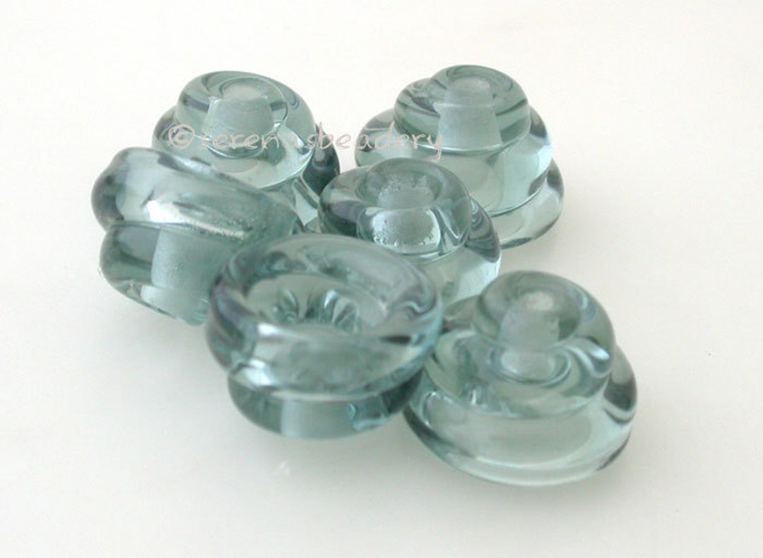 Glass Bead Caps LIGHT STEEL GREY Handmade Cone Lampwork Taneres Etsy