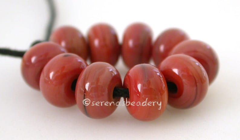 BLOODY MARY Lampwork Round Spacer Glass Beads Handmade glass spacer bead red glass bead 8 mm taneres red streaky