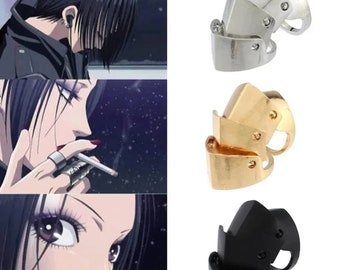 Anime Nana Oosaki Anillo Cosplay Punk Gótico Unisex Armadura conjunta Anillo de metal nudillo, Anillo de dedo completo, Anillo de escudo, Regalo de anime, Joyería de anime