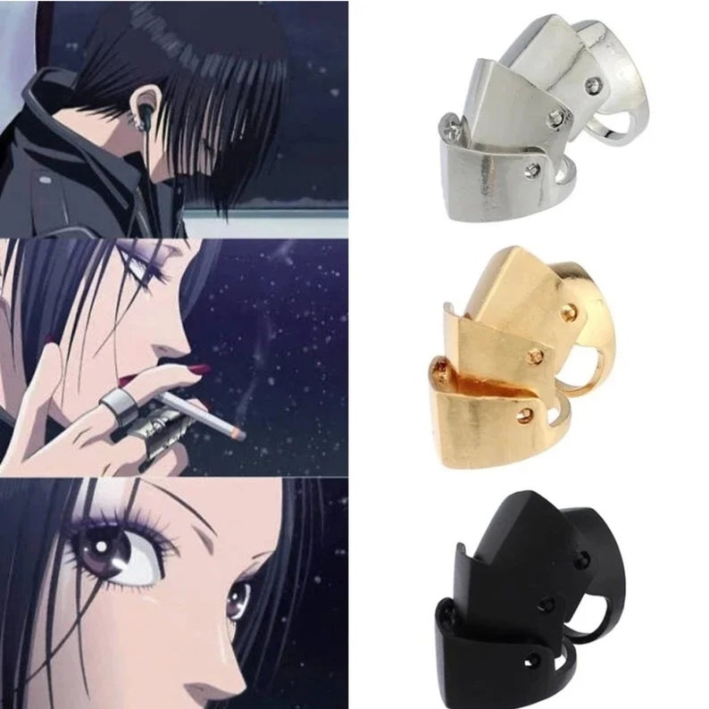 Anime Nana Oosaki Anillo Cosplay Punk Gótico Unisex Armadura conjunta Anillo de metal nudillo, Anillo de dedo completo, Anillo de escudo, Regalo de anime, Joyería de anime imagen 1