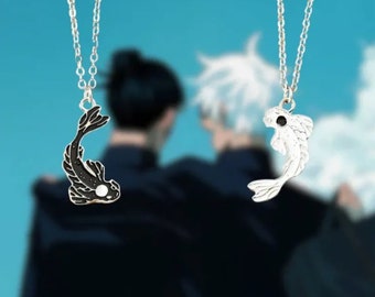 Jujutsu Kaisen Gojo and Geto Betta Fish Matching Necklace Bracelet JJK Anime Perfect Best Friends Gift Y2k Aesthetics JJK Inspired Jewelry