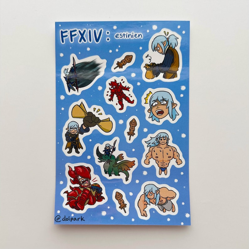 Final Fantasy XIV Vinyl Sticker Sheet - Estinien Varlineau - Etsy