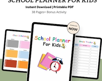 Kids School Planner: 38-Page Printable Student Homework Organizer (PDF)
