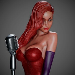 Kit non verniciato e non assemblato di Jessica Rabbit stampato in 3D