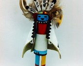 Silent Warrior-Miniature Kachina Doll, Native American Doll, Wooden Indian Doll, Hopi Spirit Doll