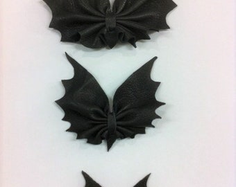 Bat Bows-Halloween Barrette-Brooch-Pins- Real Leather- Decoration- Gothic Style