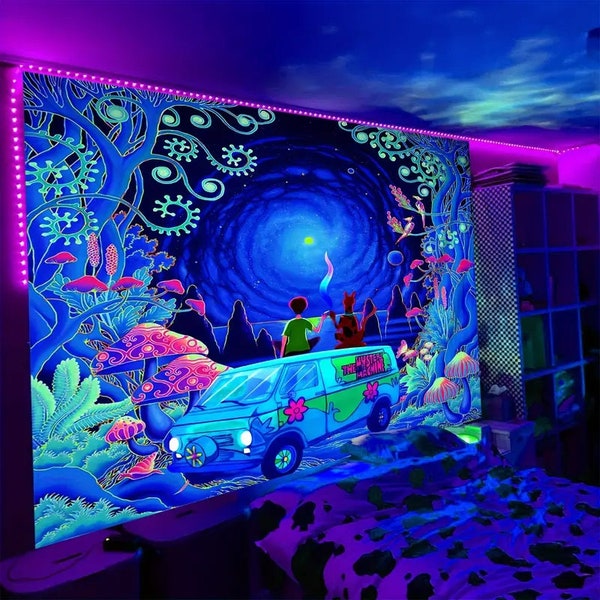 Blacklight Bedding Etsy