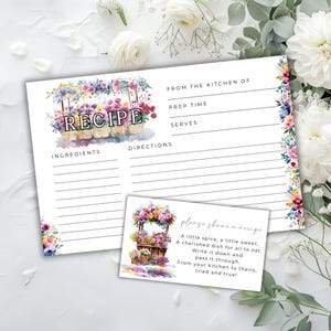 Receptkaart voor vers van de markt vrijgezellenfeest, receptenkaart vrijgezellenfeest met boerenmarktthema, Love In Bloom Receptkaart