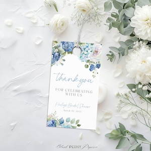 Hydrangeas Something Blue Before I Do Bridal Shower Favor Tags, Blue Hydrangea Bridal Shower, Something Blue Before I Do Invitation Bundle