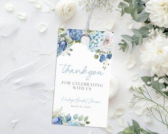 Hortensien etwas Blaues vor Brautparty Geschenkanhänger, Blaue Hortensien-Brautparty, etwas Blaues vor Brautparty